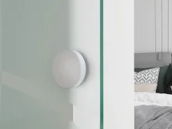 Vente-unique Porte Coulissante<Porte coulissante avec système en applique H205 x L83 cm - Verre trempé dépoli - HEIDI