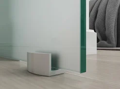 Vente-unique Porte Coulissante<Porte coulissante avec système en applique H205 x L83 cm - Verre trempé dépoli - HEIDI