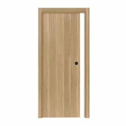 Reivilo Porte coulissante cloison Matild 83 cm avec crochet rond condamnation noir- Porte Coulissante