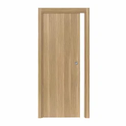 Reivilo Porte coulissante cloison Matild 93 cm avec cuvette ronde chromée- Porte Coulissante