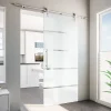 Schulte Porte coulissante complète 90x208 - verre de sécurité - porte vitrée - décor dépoli - système apparent- Porte Coulissante