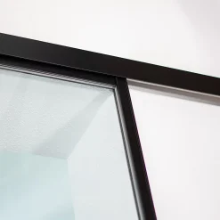 Schulte Porte Coulissante<Porte coulissante complète verre - 102x220 - Porte vitrée - Décor industriel Loftstyle - Transparent - Noir