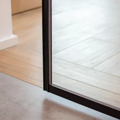 Schulte Porte Coulissante<Porte coulissante complète verre - 102x220 - Porte vitrée - Décor industriel Loftstyle - Transparent - Noir