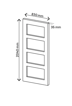 GoodHome Porte coulissante Connemara vitrée H.204 x l.83 cm- Porte Coulissante