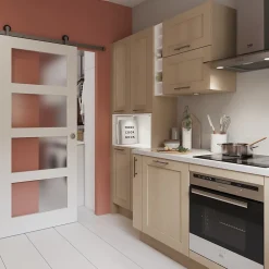 Porte coulissante Connemara 4 carreaux blanc H.204 x l.83 cm- Porte Coulissante
