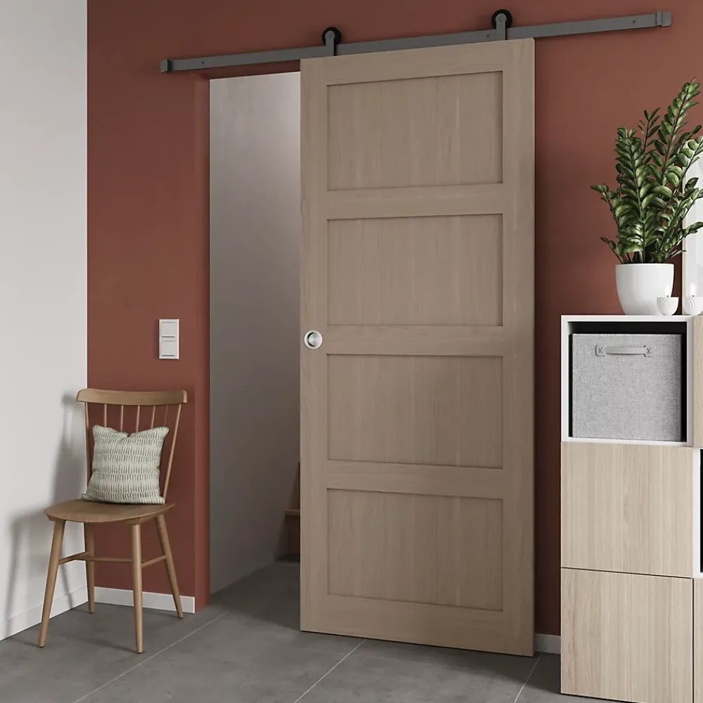 GoodHome Porte coulissante Connemara chêne H.204 x l.83 cm- Porte Coulissante