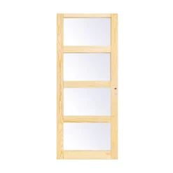 Porte coulissante Connemara pin vitrée H.204 x l.83 cm- Porte Coulissante
