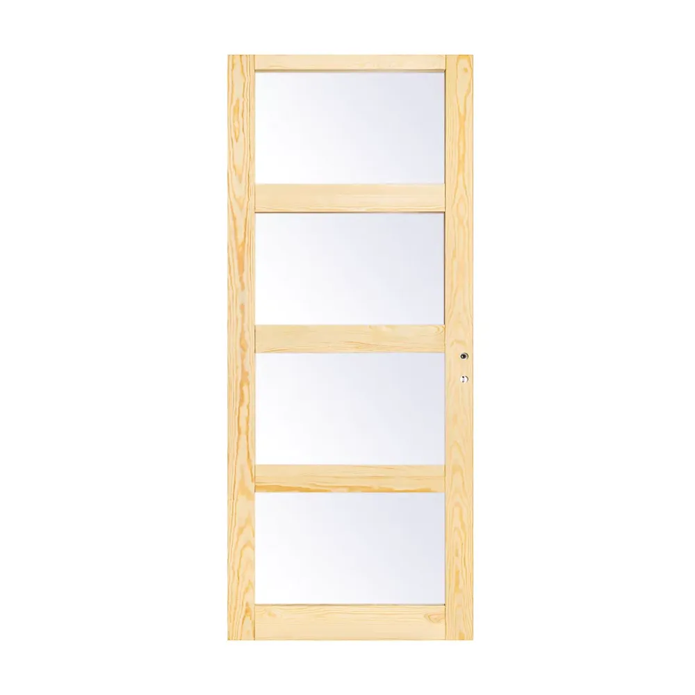 Porte coulissante Connemara pin vitrée H.204 x l.83 cm- Porte Coulissante