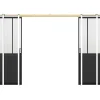 Vente-unique Porte coulissante double atelier avec système à galandage - Noir et verre trempé - 2 x H205 x L93 cm - ARTISTO II- Porte Coulissante