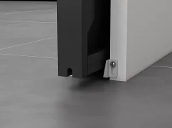 Vente-unique Porte coulissante double atelier avec système à galandage - Noir et verre trempé - 2 x H205 x L93 cm - ARTISTO II- Porte Coulissante