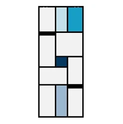 Aurys Porte Coulissante<Porte coulissante en verre seule (rail non inclus) - MONDO OPAQUE BLEUE - H. 204 x L. 93 - Fabrication Française NORMANDIE