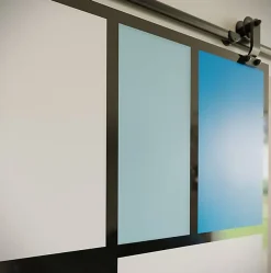 Aurys Porte Coulissante<Porte coulissante en verre seule (rail non inclus) - MONDO OPAQUE BLEUE - H. 204 x L. 93 - Fabrication Française NORMANDIE