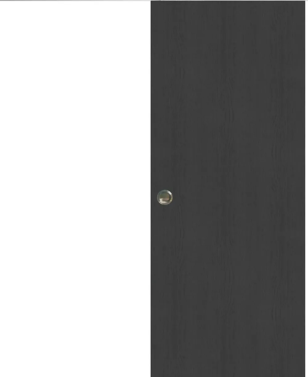 Gd Menuiseries Porte Coulissante<Porte Coulissante Grey Oak H204 X L83, Rail Alu Bandeau Blanc, Coquilles