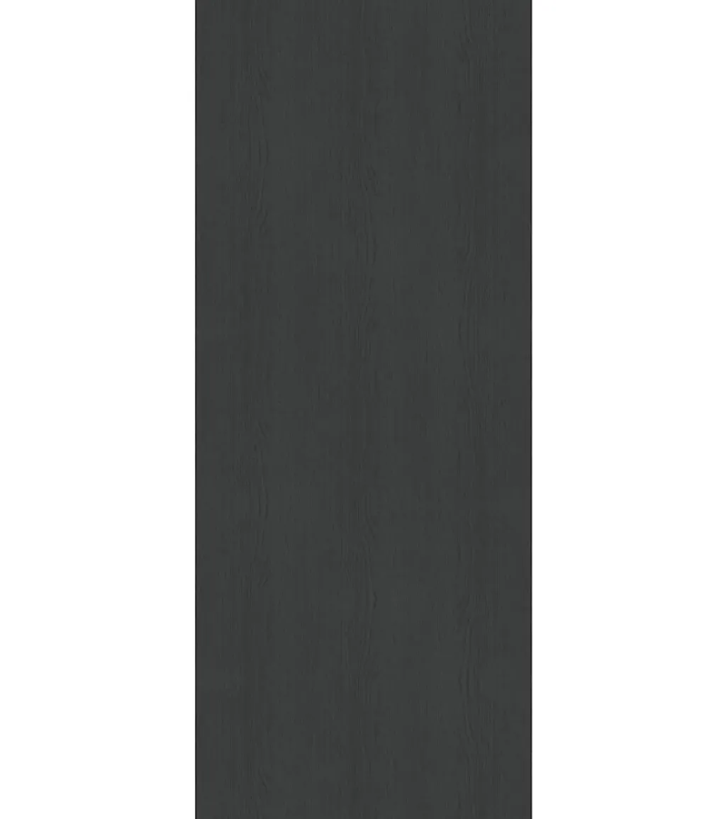 Gd Menuiseries Porte Coulissante<Porte Coulissante Grey Oak H204 X L83, Rail Alu Bandeau Blanc, Coquilles