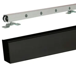 Gd Menuiseries Porte Coulissante Honey Oak H204 X L73, Rail Alu Bandeau Noir- Porte Coulissante