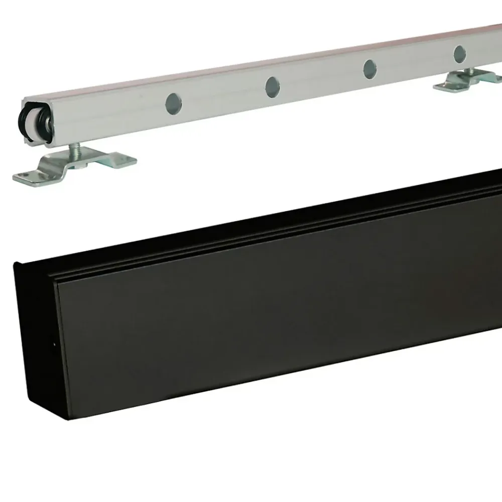 Gd Menuiseries Porte Coulissante Honey Oak H204 X L73, Rail Alu Bandeau Noir- Porte Coulissante