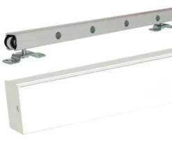 Gd Menuiseries Porte Coulissante Honey Oak H204 X L83, Rail Alu Bandeau Blanc- Porte Coulissante