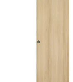 Gd Menuiseries Porte Coulissante Honey Oak H204 X L73, Rail Alu Bandeau Noir, Coquilles- Porte Coulissante