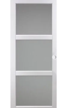 Gd Menuiseries Porte Coulissante<Porte Coulissante Kenya Blanc Vitrée H204 X L73, Coquilles Blanc