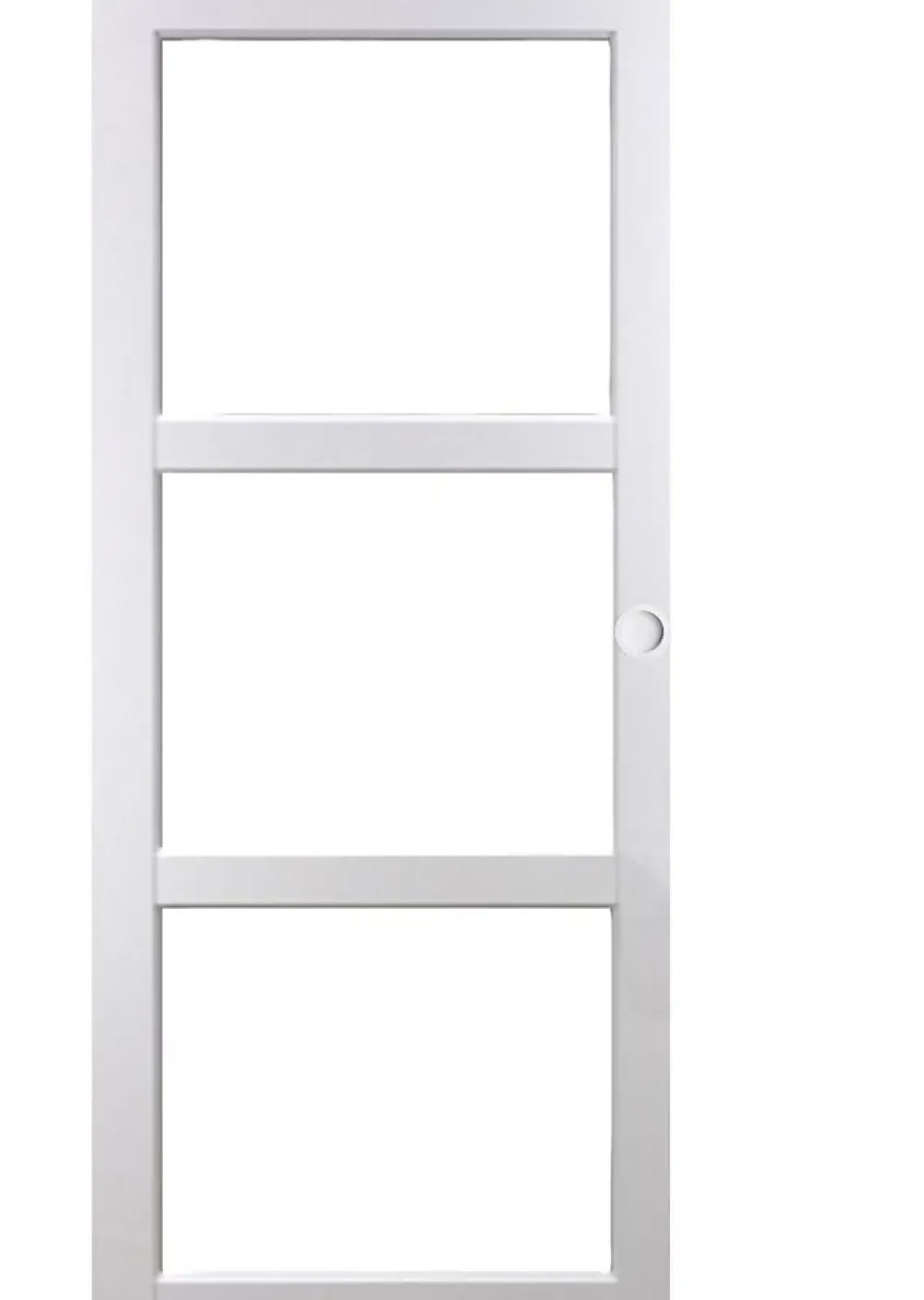 Gd Menuiseries Porte Coulissante<Porte Coulissante Kenya Blanc Vitrage Transparent H204 X L83, Coquilles Blanc