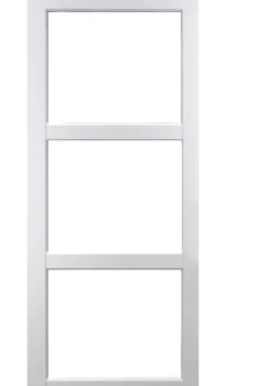 Gd Menuiseries Porte Coulissante<Porte Coulissante Kenya Blanc Vitrage Transparent H204 X L83, Coquilles Blanc