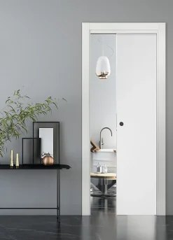 Porte coulissante Summa blanchi H.204 x l.83 cm- Porte Coulissante