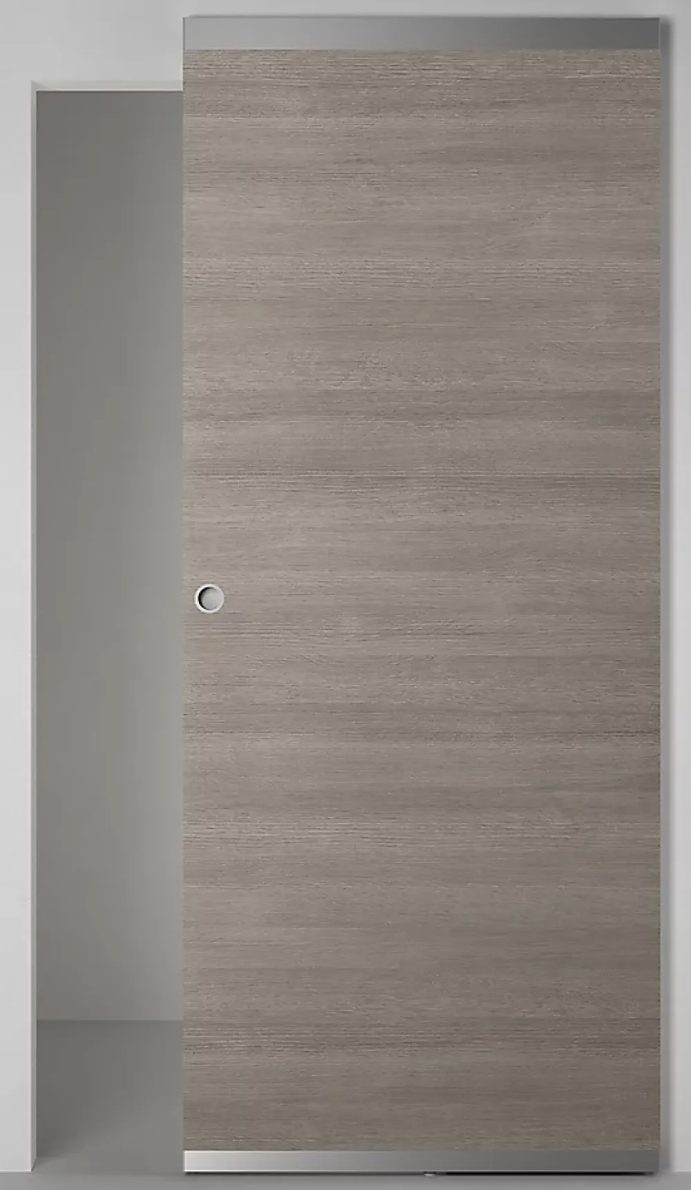 Porte coulissante Summa gris clair H.204 x l.83 cm- Porte Coulissante