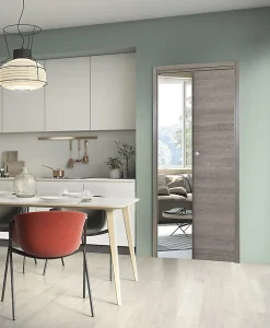 Porte coulissante Summa gris clair H.204 x l.73 cm- Porte Coulissante