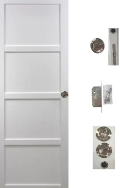Gd Menuiseries Porte Coulissante<Porte Coulissante Tamera Blanc 4 Panneaux H204 X L83, Serrure Condamnation