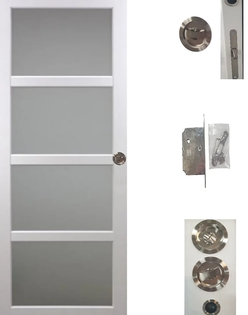 Gd Menuiseries Porte Coulissante<Porte Coulissante Tana Blanc Vitrée H204 X L73, Galandage, Kit Finition