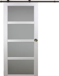 Gd Menuiseries Porte Coulissante<Porte Coulissante Tana Blanc Vitrée H204 X L93, Rail Roulettes, Coquilles