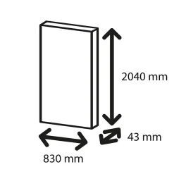 Porte Coulissante<Porte coulissante Triaconta grise H.204 x l.83 cm