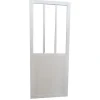 Porte coulissante vitrée esprit atelier blanc H.204 x l.93 cm- Porte Coulissante