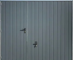 Spadone Porte de garage basculante grise avec portillon l.240 x H.200 cm x Ep.20 mm- Porte De Garage Basculante