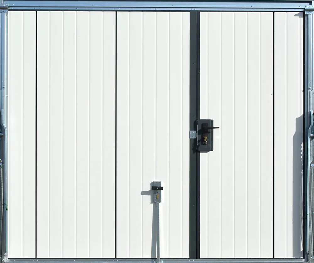 Spadone Porte de garage basculante grise avec portillon l.240 x H.200 cm x Ep.20 mm- Porte De Garage Basculante