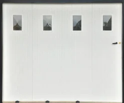 GoodHome Porte De Garage Coulissante<Porte de garage coulissante PVC, 4 vantaux, blanc, L.240 x h.200
