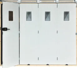 GoodHome Porte De Garage Coulissante<Porte de garage coulissante PVC, 4 vantaux, blanc, L.240 x h.200
