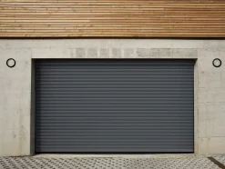 Protecta Porte de garage motorisée enroulable aluminium Ambre gris H.223 x L.253,2 cm- Porte De Garage Enroulable