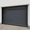 Protecta Porte de garage motorisée enroulable aluminium Ambre gris H.200 x L.253,2 cm avec hublots- Porte De Garage Enroulable