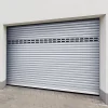 Protecta Porte de garage motorisée enroulable aluminium Ambre Blanc H.200 x L.250 cm avec hublots- Porte De Garage Enroulable