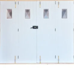 GoodHome Porte De Garage Pliante<Porte de garage pliante PVC, blanc, L.240 x h.200 cm