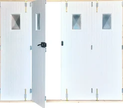 GoodHome Porte De Garage Pliante<Porte de garage pliante PVC, blanc, L.240 x h.200 cm