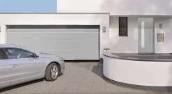 Hormann Porte De Garage Sectionnelle<Porte de garage sectionnelle acier blanc aluminium RAL 9006 - l.237,5 x h.200 cm - motorisée