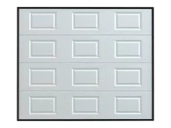 Vente-unique Porte De Garage Sectionnelle<Porte de garage sectionnelle à cassette blanc motorisée L254 x H218 cm - CAOPAS