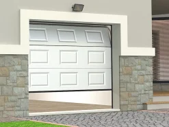 Vente-unique Porte De Garage Sectionnelle<Porte de garage sectionnelle à cassette blanc motorisée L254 x H218 cm - CAOPAS
