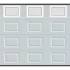 Vente-unique Porte De Garage Sectionnelle<Porte de garage sectionnelle à cassette blanc avec fenêtres motorisée L254 x H218 cm - CAOPAS