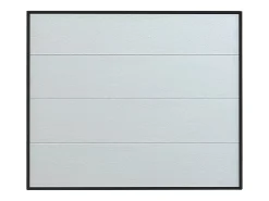 Somfy Porte de garage sectionnelle effet bois blanc avec moteur L254 x H218 cm - PRIETA- Porte De Garage Sectionnelle