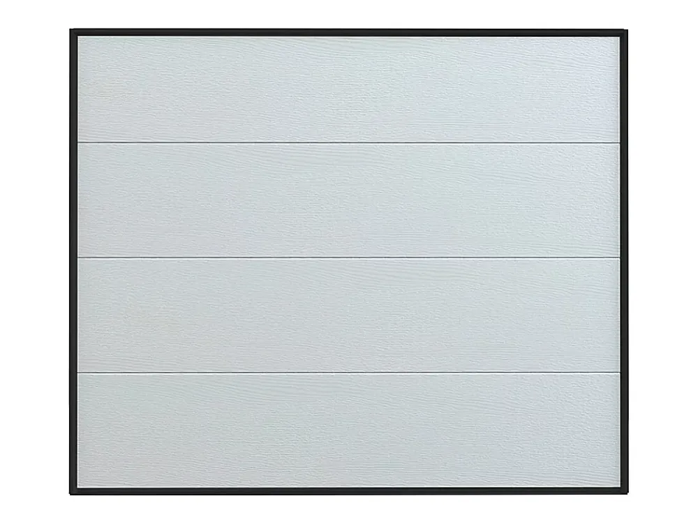 Somfy Porte de garage sectionnelle effet bois blanc avec moteur L254 x H218 cm - PRIETA- Porte De Garage Sectionnelle