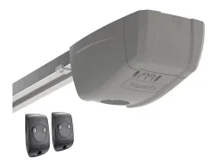 Somfy Porte de garage sectionnelle effet bois blanc avec moteur L254 x H218 cm - PRIETA- Porte De Garage Sectionnelle