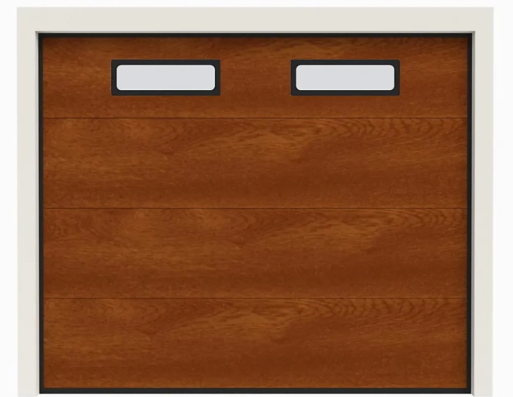 Rentside Porte de Garage Sectionnelle Motorisée 240x200 ANKARA - Imitation Bois Mat (Wood Flat)- Porte De Garage Sectionnelle